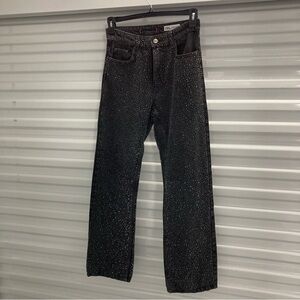 Zara Black Sparkle Straight Jeans